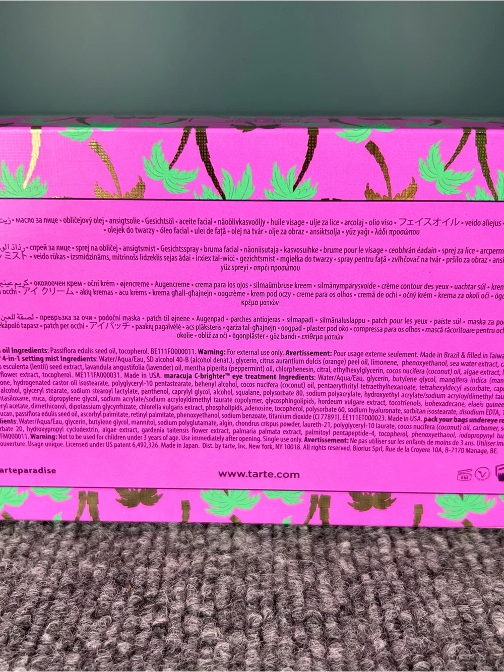 TARTE Prep Easy Party Hard Set Kit MARACUJA OIL SETTING MIST EYE TREATMENT/PATCH